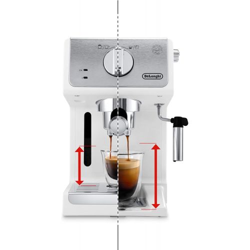 드롱기 DeLonghi Active Espresso Portafilter ECP 33.21.W - Professional Espresso Machine with Aluminium Finish, Includes Traditional Milk Foam Nozzle, Cup Warmer & Hot Water Function, Whit