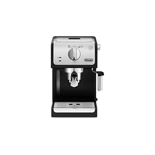 드롱기 De’Longhi DeLonghi ECP 33.21 Espresso Filter Machine / Filter Holder with Aluminium Finish / Milk Foam Nozzle / Filter Insert for 1 or 2 Espresso Cups / Also Suitable for Pods / Black and Si