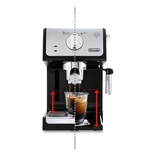 드롱기 De’Longhi DeLonghi ECP 33.21 Espresso Filter Machine / Filter Holder with Aluminium Finish / Milk Foam Nozzle / Filter Insert for 1 or 2 Espresso Cups / Also Suitable for Pods / Black and Si