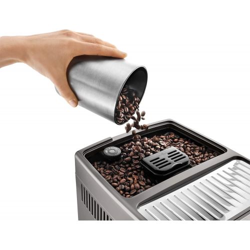 드롱기 DeLonghi Dinamica Plus ECAM 370.95.T Fully Automatic Coffee Machine with LatteCrema Milk System, Cappuccino & Espresso, 3.5 Inch TFT Touchscreen Colour Display and App Control, Cof