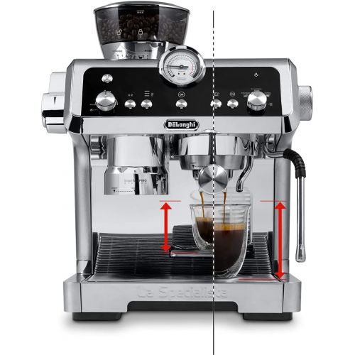 드롱기 DeLonghi La Specialista Prestigio EC 9355.M Espresso Machine, Portafilter Machine with Smart Functions and Professional Milk Frothing Nozzle, Stainless Steel