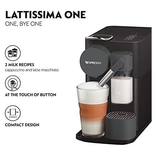 드롱기 DeLonghi Nespresso Lattissima One EN510.B Coffee Machine Shadow Black