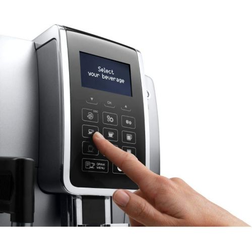 드롱기 De’Longhi DeLonghi Dinamica ECAM 350.75.S Fully Automatic Coffee Machine with Milk System, Cappuccino and Espresso at the Touch of a Button, Digital Display with Clear Text, 2 Cup Function,