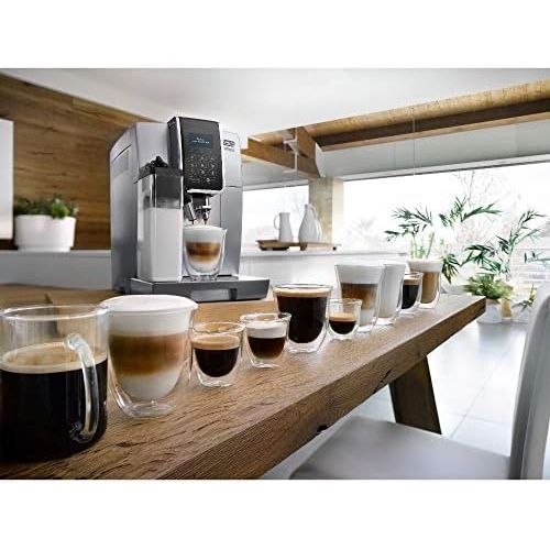 드롱기 De’Longhi DeLonghi Dinamica ECAM 350.75.S Fully Automatic Coffee Machine with Milk System, Cappuccino and Espresso at the Touch of a Button, Digital Display with Clear Text, 2 Cup Function,