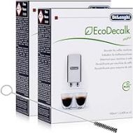 2x Delonghi Descaler Ecode Chalk Mini Power Plus with Cleaning Brush for Coffee Machines