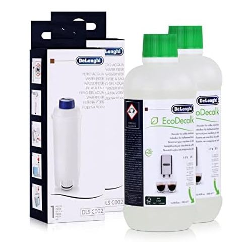 드롱기 De’Longhi Cleaning Set for Delonghi Descaler 500ml SER3018/Delonghi SER3017?Water Filter 2xDeLonghi Entkalker500ml 2xDelonghi Wasserfilter