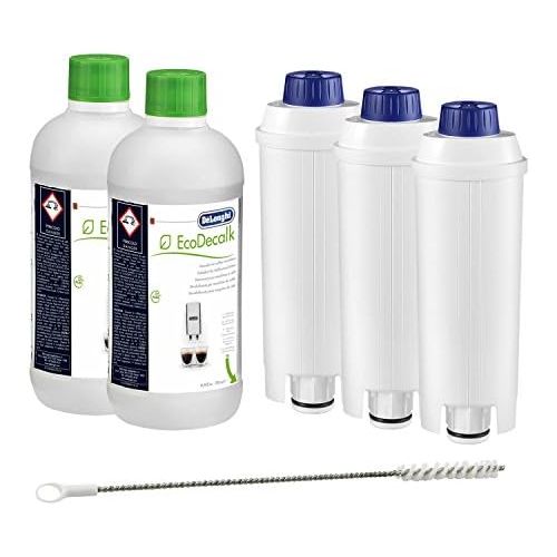 드롱기 De’Longhi 2 x Delonghi EcoDecalk Descaler + 3 x Delonghi Water Filter DLS C002 + 1 x Delonghi Cleaning Brush (Pipe Cleaner)