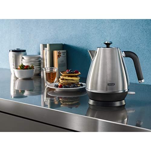 드롱기 De’Longhi DeLonghi Distinta X KBI2001.M-1.7 L Kettle with Water Level Indicator and 360° Base, Stainless Steel