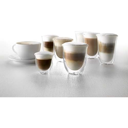 드롱기 De’Longhi Delonghi 5513214611 Coffee Glasses Transparent 220 ml Set of 2 Transparent 220 ml 117 mm