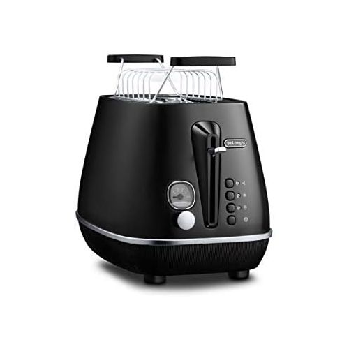 드롱기 De’Longhi DeLonghi Toaster Distinta Moments CTIN2103 - 2 Slotted Toaster with Bun Attachment Stainless Steel in Stylish Matt Metallic Finish with Chrome Trim to Match Nespresso Gran Lattissi