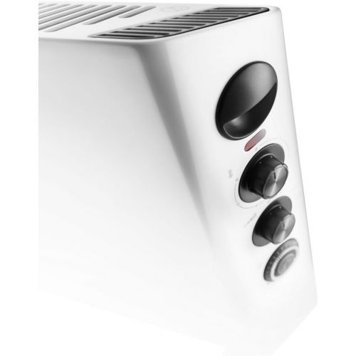 드롱기 DeLonghi HSX3315FTS Slim Style Digital 1500W Convection Panel Heater with Dual Fan, White