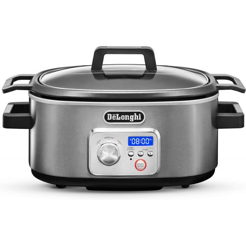 드롱기 DeLonghi CKS1660D Livenza Programmable Slow Cooker with Stovetop-Safe Pot