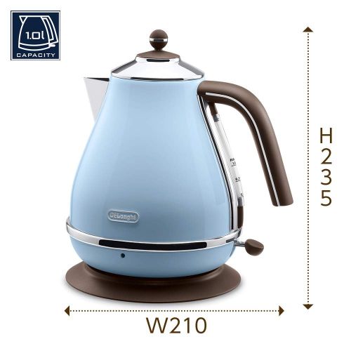 드롱기 DeLonghi Delonghi Electric kettle (1.0L)「ICONA Vintage Collection」KBOV1200J-AZ (Azzurro Blue)【Japan Domestic genuine products】