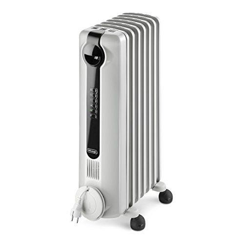 드롱기 DeLonghi Radia S Eco Digital Full Room Radiant Heater, 15w x 6d x 25h, Light Gray