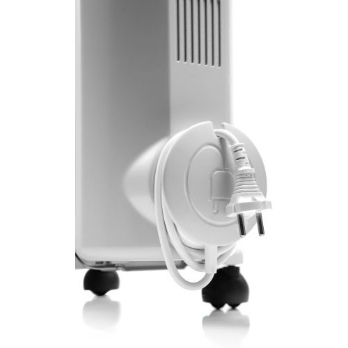 드롱기 DeLonghi Radia S Eco Digital Full Room Radiant Heater, 15w x 6d x 25h, Light Gray