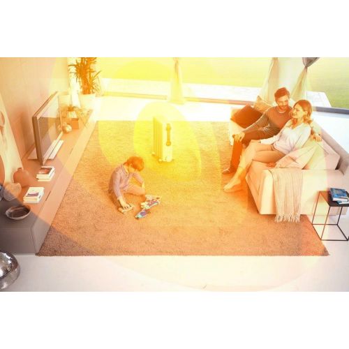 드롱기 DeLonghi Comfort Temp Full Room Radiant Thermostat, 3 Heat Settings, Energy Saving, Safety Features, Nice for Home with Pets/Kids, 27 x 6.5 x 15.5, Light Gray