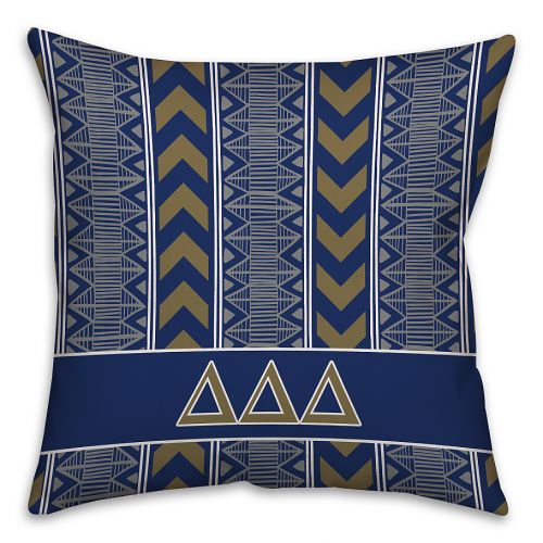  Delta Delta Delta Greek Sorority 16-Inch Throw Pillow in Blue