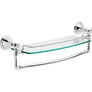 Delta Faucet Bathroom Accessories 79710 Cassidy 18-Inch Glass Shelf with Towel Rack, Chrome