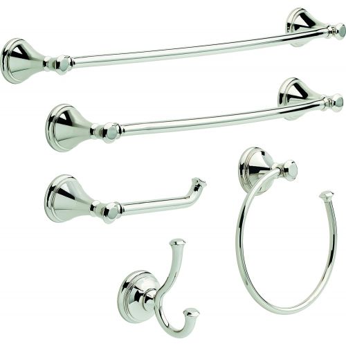  Delta Faucet 79711 Cassidy 24 Glass Shelf with Towel Rack, Polished Chrome