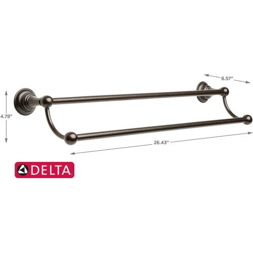  Delta Faucet 134440, Bathroom Accessories, Providence 24 in. Double Towel Rack, Spotshield Venetian Bronze