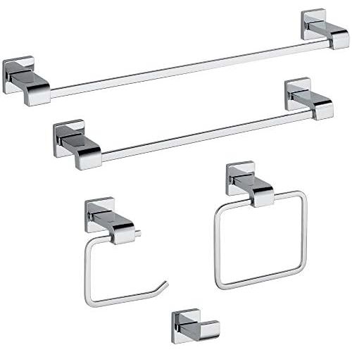  Delta Faucet 77550 Ara Toilet Paper Holder, Single Post, Chrome