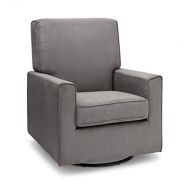 Delta Furniture Ava Glider Swivel Rocker Chair and Gliding Ottoman with Soft Grey Welt, Dove Grey
