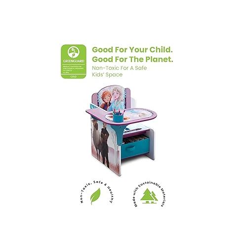  Delta Children Chair Desk with Storage Bin, Disney Frozen II Cup Holders|Arm Rest, Engineered Wood