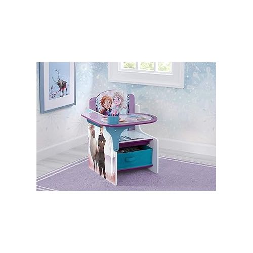  Delta Children Chair Desk with Storage Bin, Disney Frozen II Cup Holders|Arm Rest, Engineered Wood