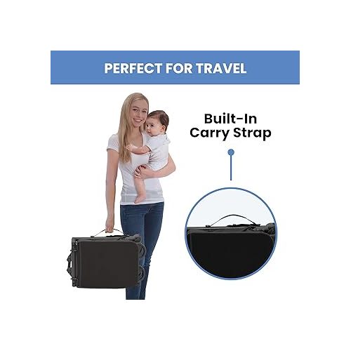  The Clutch Stroller by Delta Children - Lightweight Compact Folding Stroller - Fits Airplane Overhead Storage - Black