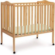 Folding Portable Mini Baby Crib with 1.5-inch Mattress - Greenguard Gold Certified, Natural