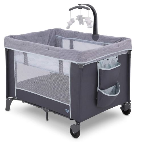  Delta Children LX Deluxe Portable Baby Play Yard With Removable Bassinet and Changing Table, Eclipse