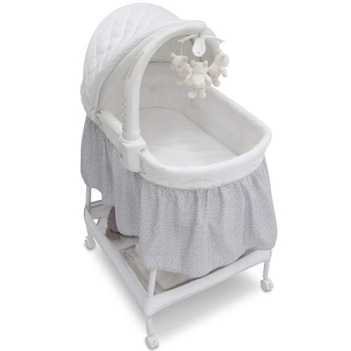  Delta Children Deluxe Gliding Bassinet, Silver Lining