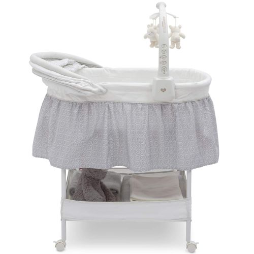  Delta Children Deluxe Gliding Bassinet, Silver Lining