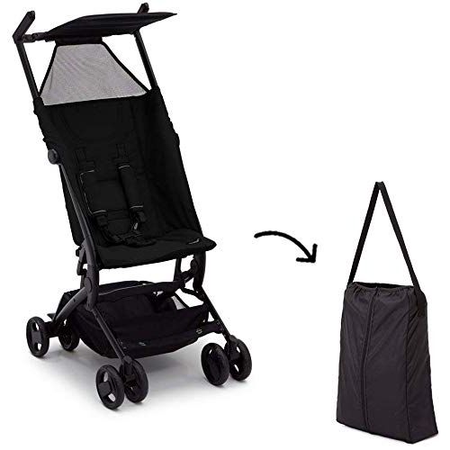  The Clutch Stroller by Delta Children - Lightweight Compact Folding Stroller - Includes Travel Bag - Fits Airplane Overhead Storage - Black