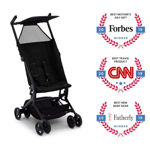  The Clutch Stroller by Delta Children - Lightweight Compact Folding Stroller - Includes Travel Bag - Fits Airplane Overhead Storage - Black