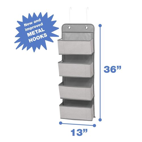  Delta Children 4 Pocket Over The Door Hanging Organizer, Grey