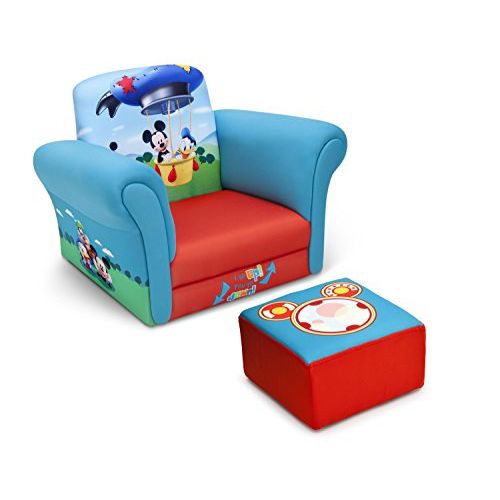  Delta Children Upholstered Chair with Ottoman, Disney Mickey Mouse