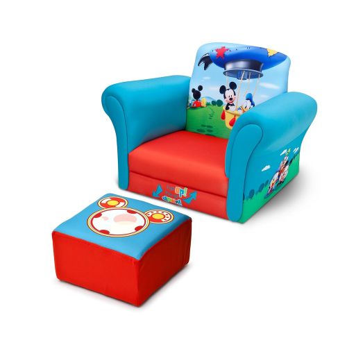  Delta Children Upholstered Chair with Ottoman, Disney Mickey Mouse