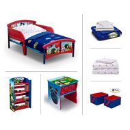 Delta Children Disney Mickey Mouse Toddler Room Set, 6-Piece (Toddler Bed | Bookcase | Side Table | Bedding Set | Storage Bins | Bonus Sheet Set)