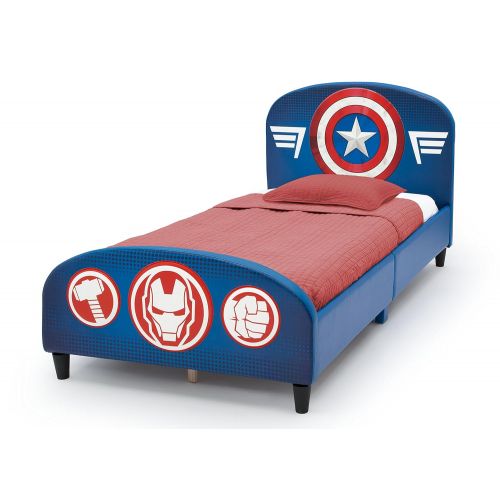  Delta Children Upholstered Twin Bed, Marvel Avengers