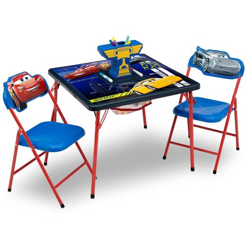  Delta Children 4-Piece Kids Furniture Set (2 Chairs and Table Set & Fabric Toy Box), Disney/Pixar Cars