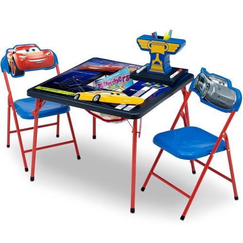  Delta Children 4-Piece Kids Furniture Set (2 Chairs and Table Set & Fabric Toy Box), Disney/Pixar Cars