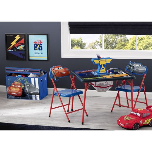  Delta Children 4-Piece Kids Furniture Set (2 Chairs and Table Set & Fabric Toy Box), Disney/Pixar Cars