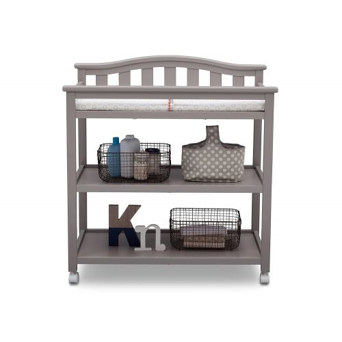  Delta Children Bell Top Changing Table with Casters, Grey