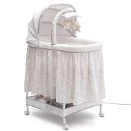 Delta Children Simmons Kids Deluxe Hands-Free Auto-Glide Bedside Bassinet - Portable Crib Features Silent, Smooth Gliding Motion That Soothes Baby, Embossed Paisley