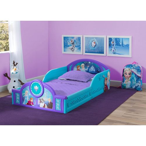  Disney Frozen Sleep and Play Toddler Bed with Attached Guardrails by Delta Children