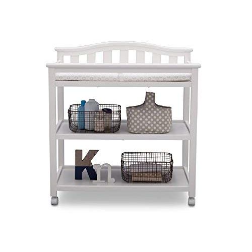  [아마존베스트]Delta Children Bell Top Changing Table with Casters, White