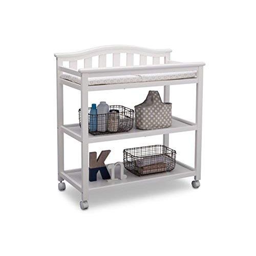  [아마존베스트]Delta Children Bell Top Changing Table with Casters, White