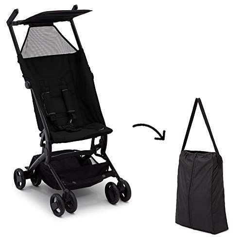  [아마존베스트]The Clutch Stroller by Delta Children - Lightweight Compact Folding Stroller - Includes Travel Bag - Fits Airplane Overhead Storage - Black