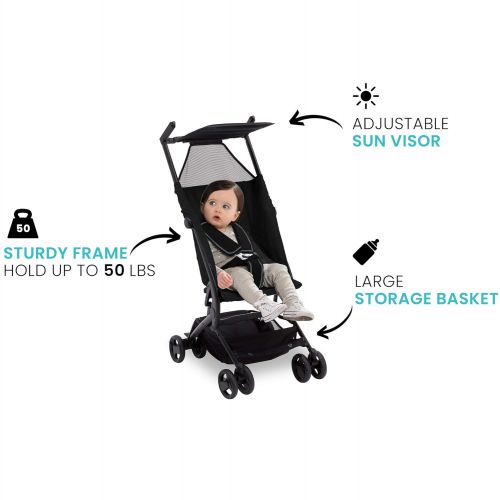  [아마존베스트]The Clutch Stroller by Delta Children - Lightweight Compact Folding Stroller - Includes Travel Bag - Fits Airplane Overhead Storage - Black